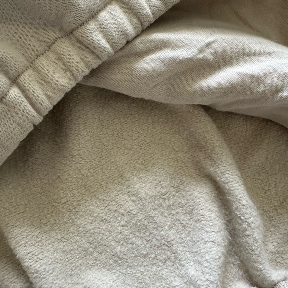 Abercrombie & Fitch Soft A&F Cinch Waist Jacket Medium Beige Crop 1/2 Zip Pocket - Picture 3 of 9